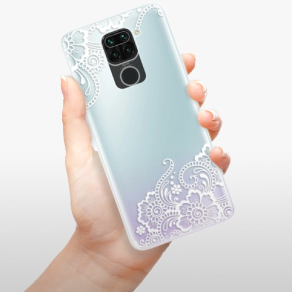 Silikonové pouzdro iSaprio - Xiaomi Redmi Note 9 - White Lace 02