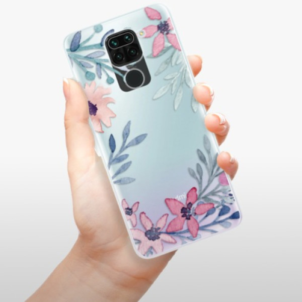 Silikonové pouzdro iSaprio - Xiaomi Redmi Note 9 - Leaves and Flowers