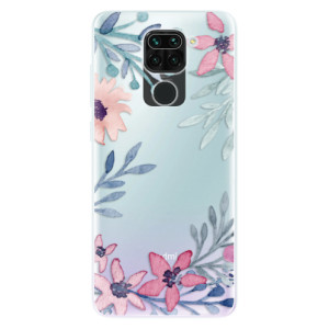 Silikonové pouzdro iSaprio - Xiaomi Redmi Note 9 - Leaves and Flowers