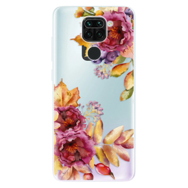 Silikonové pouzdro iSaprio - Fall Flowers na mobil Xiaomi Redmi Note 9 (Silikonové odolné pouzdro, kryt, obal iSaprio s motivem Fall Flowers na mobil Xiaomi Redmi Note 9)