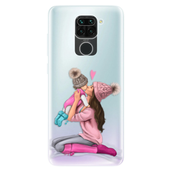 Odolné silikonové pouzdro iSaprio - Kissing Mom - Brunette and Girl - Xiaomi Redmi Note 9