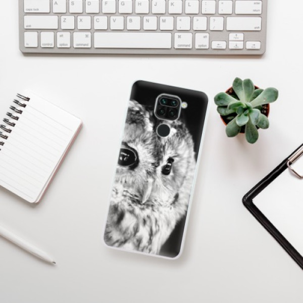 Silikonové pouzdro iSaprio - Xiaomi Redmi Note 9 - BW Owl
