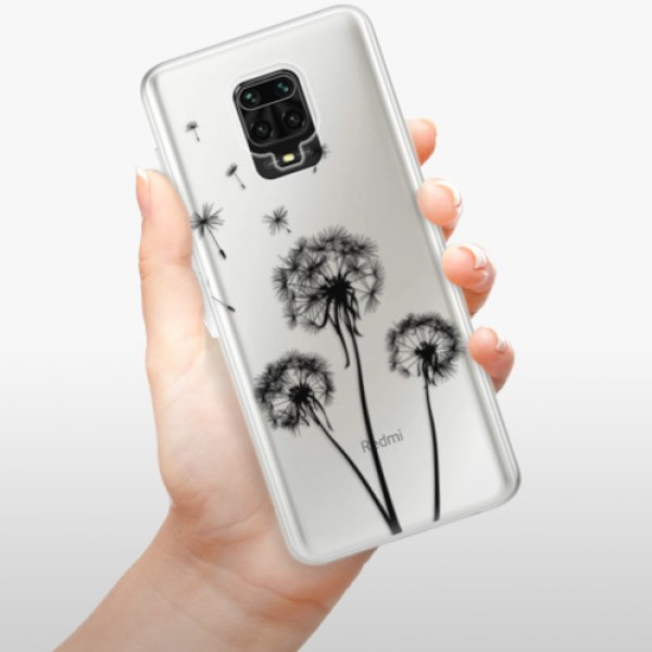 Silikonové pouzdro iSaprio - Xiaomi Redmi Note 9 Pro / Xiaomi Redmi Note 9S - Three Dandelions black