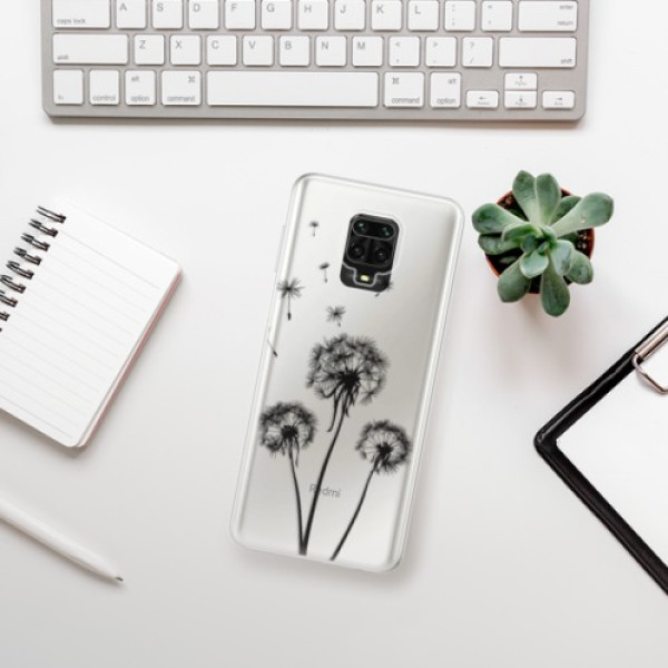 Silikonové pouzdro iSaprio - Xiaomi Redmi Note 9 Pro / Xiaomi Redmi Note 9S - Three Dandelions black