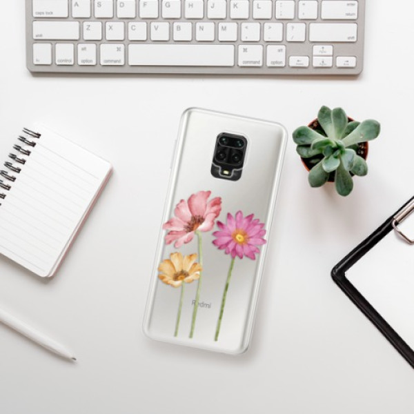 Silikonové pouzdro iSaprio - Xiaomi Redmi Note 9 Pro / Xiaomi Redmi Note 9S - Three Flowers