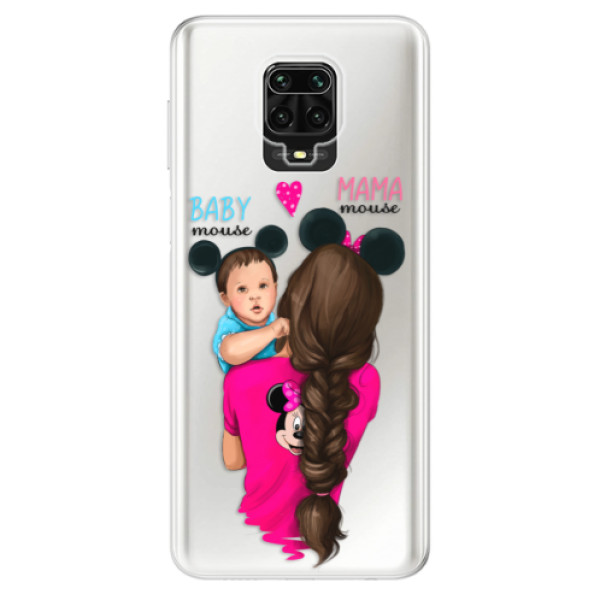Odolné silikonové pouzdro iSaprio - Mama Mouse Brunette and Boy - Xiaomi Redmi Note 9 Pro / Note 9S