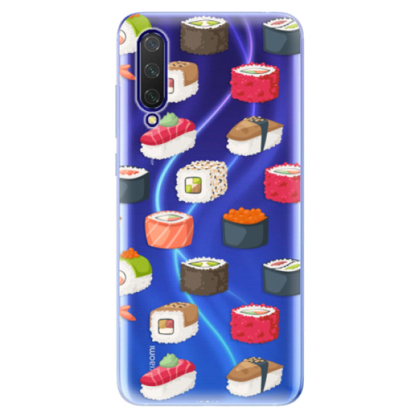 Silikonové pouzdro iSaprio - Sushi Pattern na mobil Xiaomi Mi 9 Lite (Silikonové odolné pouzdro, kryt, obal iSaprio s motivem Sushi Pattern na mobil Xiaomi Mi 9 Lite)