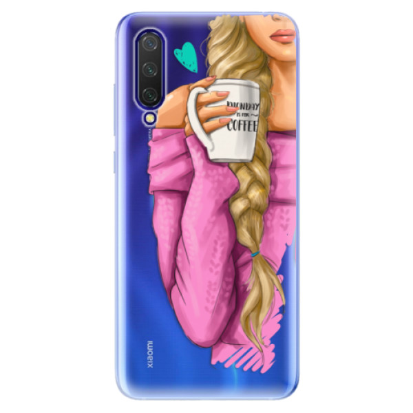 Odolné silikonové pouzdro iSaprio - My Coffe and Blond Girl - Xiaomi Mi 9 Lite