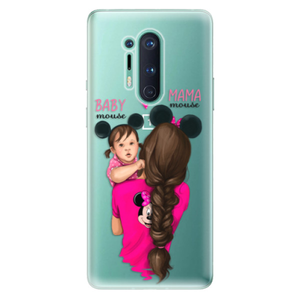 Odolné silikonové pouzdro iSaprio - Mama Mouse Brunette and Girl - OnePlus 8 Pro