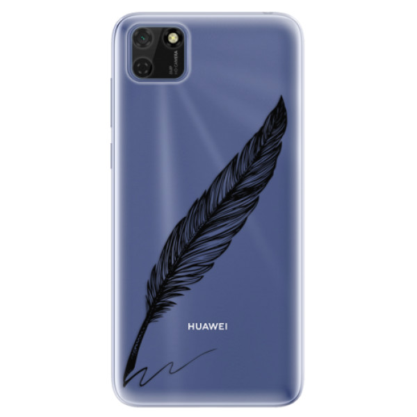 Odolné silikonové pouzdro iSaprio - Writing By Feather - black - Huawei Y5p
