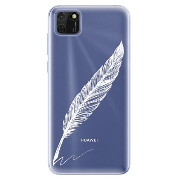 Odolné silikonové pouzdro iSaprio - Writing By Feather - white - Huawei Y5p