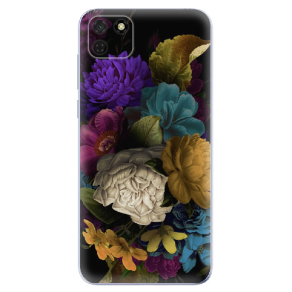 Odolné silikonové pouzdro iSaprio - Dark Flowers - Huawei Y5p