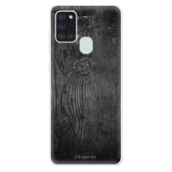 Odolné silikonové pouzdro iSaprio - Black Wood 13 na mobil Samsung Galaxy A21s (Odolný silikonový kryt, obal, pouzdro iSaprio s motivem Black Wood 13 na mobilní telefon Samsung Galaxy A21s)