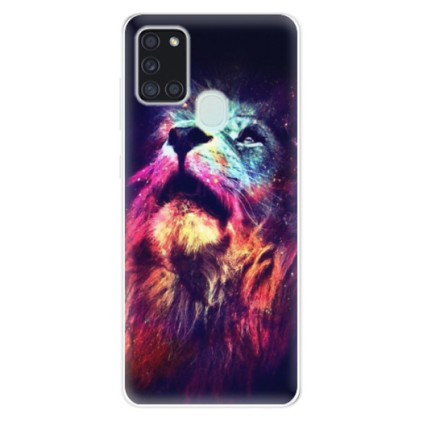 Odolné silikonové pouzdro iSaprio - Lion in Colors na mobil Samsung Galaxy A21s (Odolný silikonový kryt, obal, pouzdro iSaprio s motivem Lion in Colors na mobilní telefon Samsung Galaxy A21s)