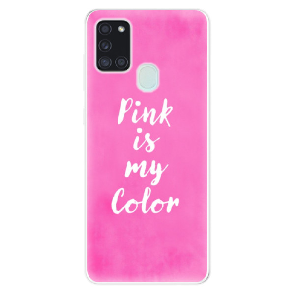 Odolné silikonové pouzdro iSaprio - Pink is my color na mobil Samsung Galaxy A21s (Odolný silikonový kryt, obal, pouzdro iSaprio s motivem Pink is my color na mobilní telefon Samsung Galaxy A21s)