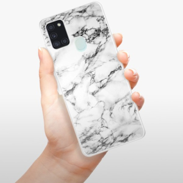 Silikonové pouzdro iSaprio - Samsung Galaxy A21s - White Marble 01