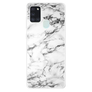 Silikonové pouzdro iSaprio - Samsung Galaxy A21s - White Marble 01