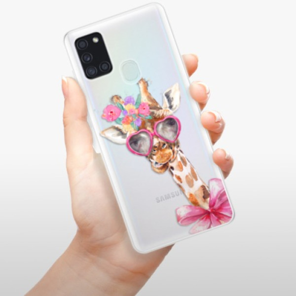Silikonové pouzdro iSaprio - Samsung Galaxy A21s - Lady Giraffe