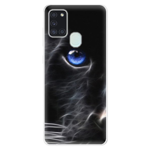 Odolné silikonové pouzdro iSaprio - Black Puma na mobil Samsung Galaxy A21s (Odolný silikonový kryt, obal, pouzdro iSaprio s motivem Black Puma na mobilní telefon Samsung Galaxy A21s)