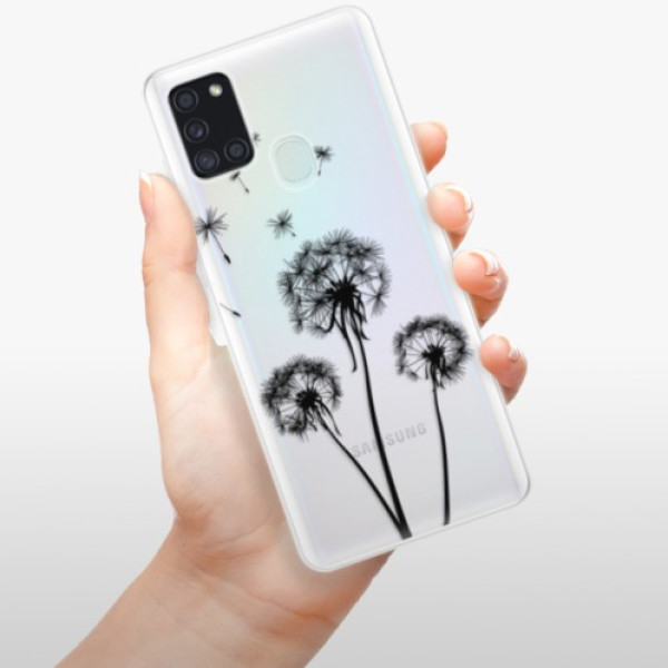 Silikonové pouzdro iSaprio - Samsung Galaxy A21s - Three Dandelions black