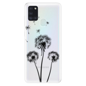 Silikonové pouzdro iSaprio - Samsung Galaxy A21s - Three Dandelions black