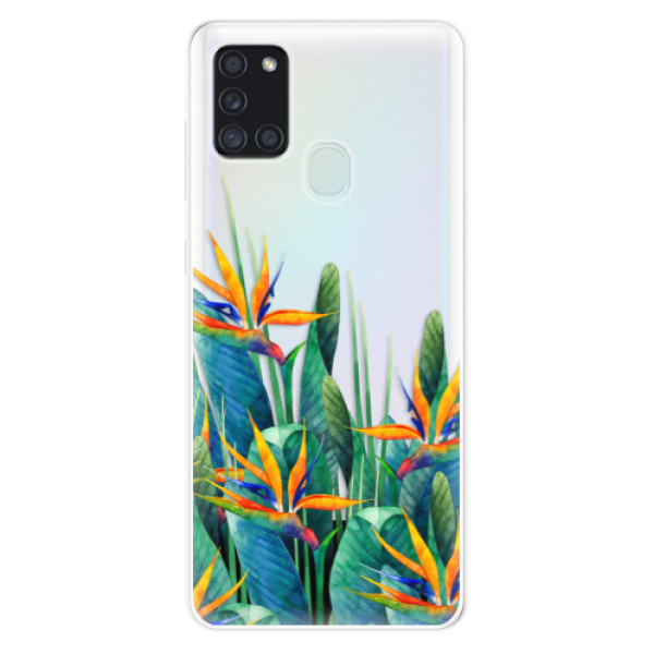 Odolné silikonové pouzdro iSaprio - Exotic Flowers - Samsung Galaxy A21s