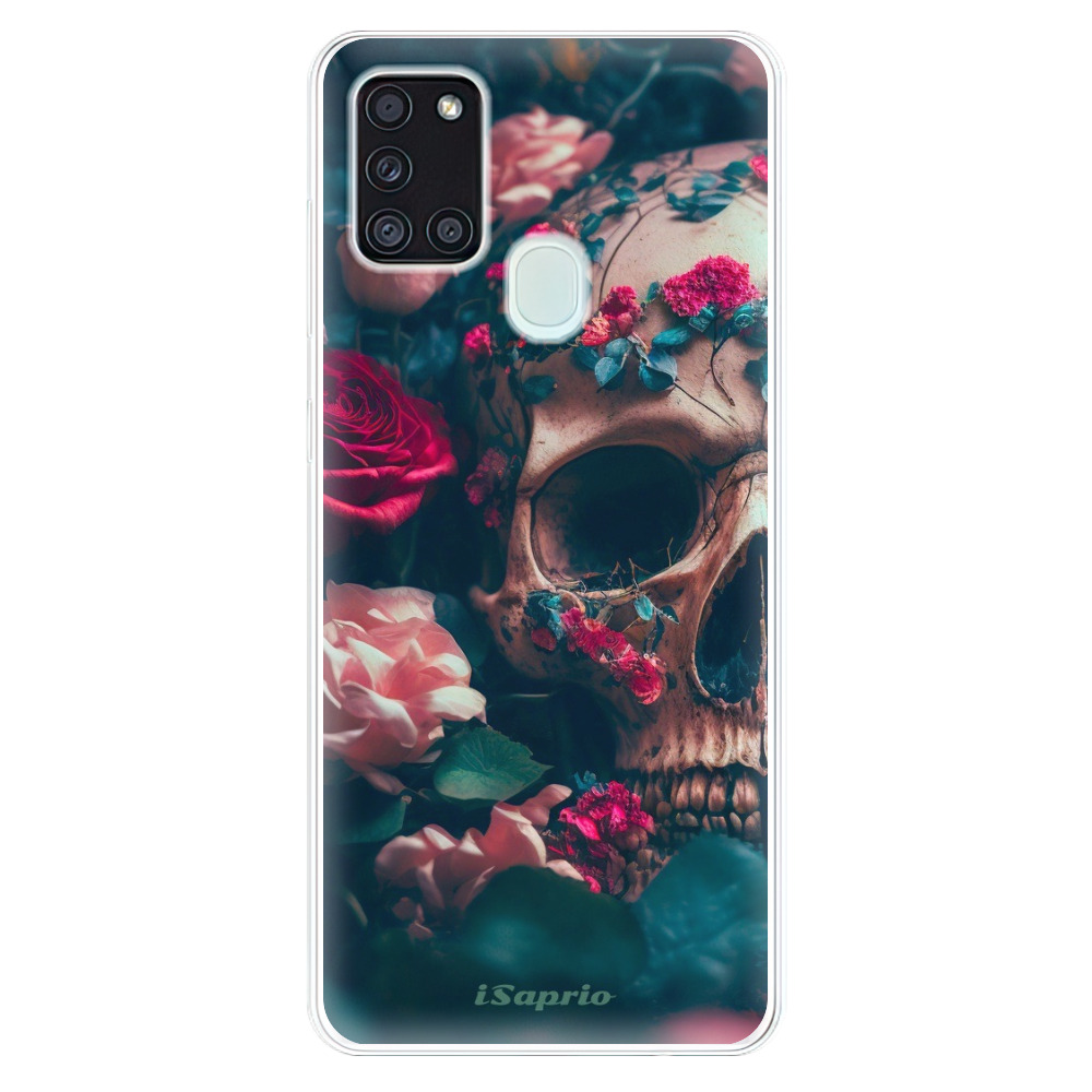 Odolné silikonové pouzdro iSaprio - Skull in Roses - Samsung Galaxy A21s