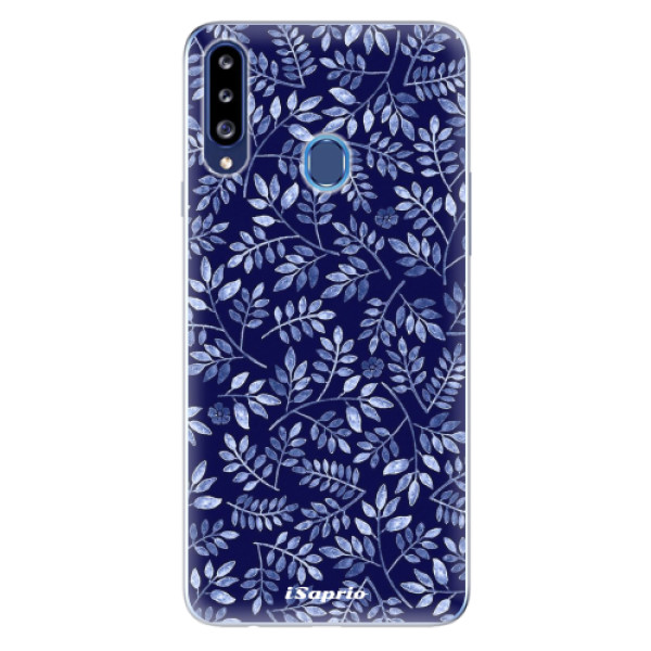 Odolné silikonové pouzdro iSaprio - Blue Leaves 05 - Samsung Galaxy A20s