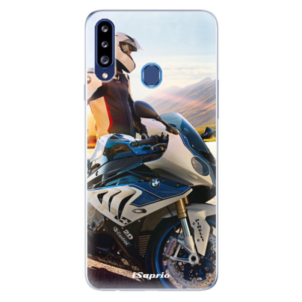 Odolné silikonové pouzdro iSaprio - Motorcycle 10 - Samsung Galaxy A20s