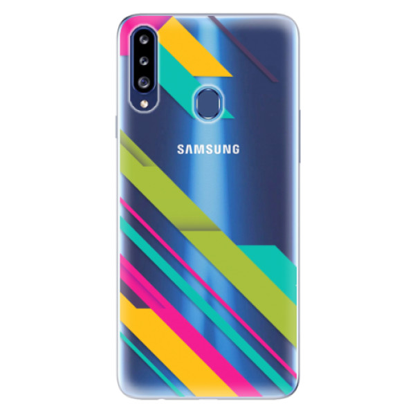 Odolné silikonové pouzdro iSaprio - Color Stripes 03 - Samsung Galaxy A20s