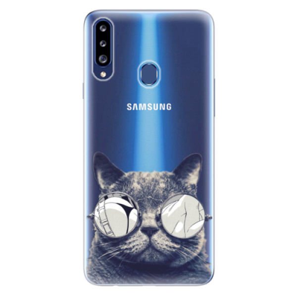 Odolné silikonové pouzdro iSaprio - Crazy Cat 01 - Samsung Galaxy A20s