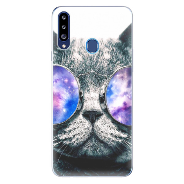 Odolné silikonové pouzdro iSaprio - Galaxy Cat na mobil Samsung Galaxy A20s (Odolný silikonový kryt, obal, pouzdro iSaprio - Galaxy Cat na mobilní telefon Samsung Galaxy A20s)