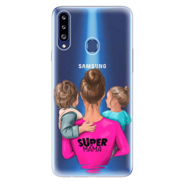 Odolné silikonové pouzdro iSaprio - Super Mama - Boy and Girl - Samsung Galaxy A20s