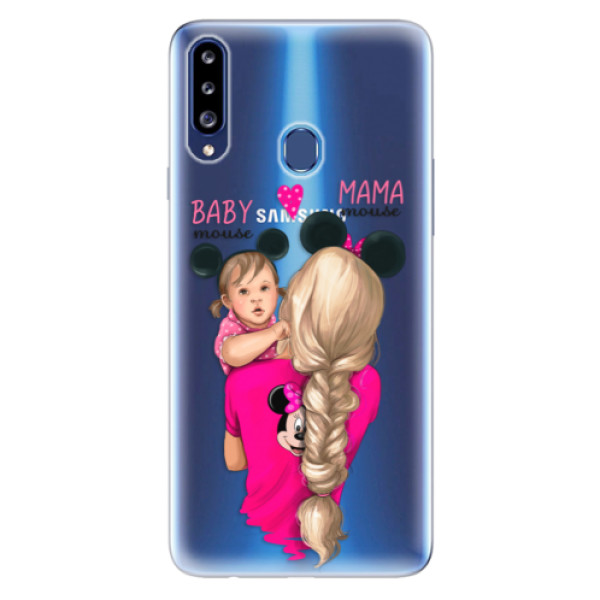 Odolné silikonové pouzdro iSaprio - Mama Mouse Blond and Girl - Samsung Galaxy A20s