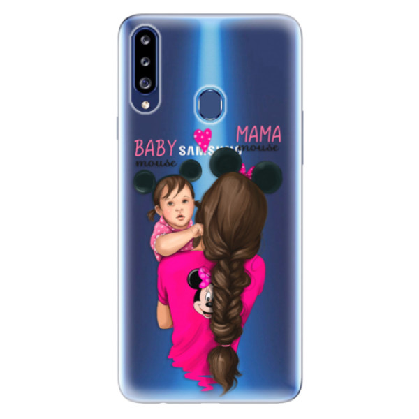 Odolné silikonové pouzdro iSaprio - Mama Mouse Brunette and Girl - Samsung Galaxy A20s