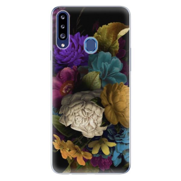 Odolné silikonové pouzdro iSaprio - Dark Flowers na mobil Samsung Galaxy A20s (Odolný silikonový kryt, obal, pouzdro iSaprio - Dark Flowers na mobilní telefon Samsung Galaxy A20s)
