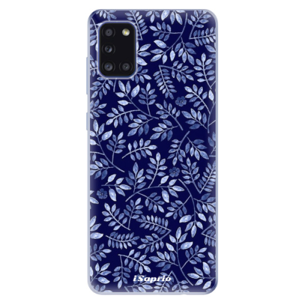 Odolné silikonové pouzdro iSaprio - Blue Leaves 05 na mobil Samsung Galaxy A31 (Odolný silikonový kryt, obal, pouzdro iSaprio - Blue Leaves 05 na mobilní telefon Samsung Galaxy A31)