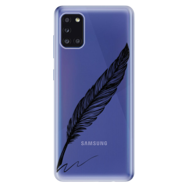 Odolné silikonové pouzdro iSaprio - Writing By Feather - black - Samsung Galaxy A31
