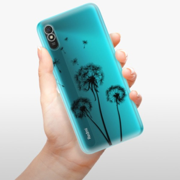 Silikonové pouzdro iSaprio - Xiaomi Redmi 9A / Xiaomi Redmi 9AT - Three Dandelions black