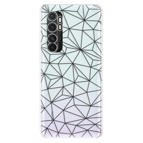 Odolné silikonové pouzdro iSaprio - Abstract Triangles 03 - black - Xiaomi Mi Note 10 Lite