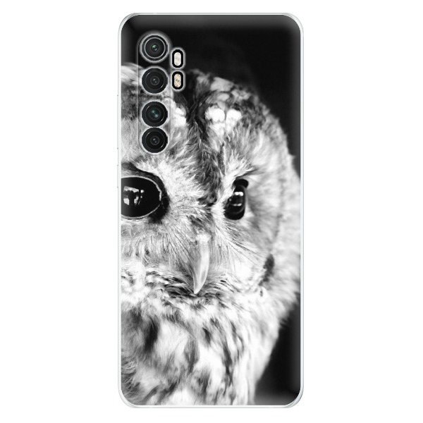 Levně Odolné silikonové pouzdro iSaprio - BW Owl - Xiaomi Mi Note 10 Lite