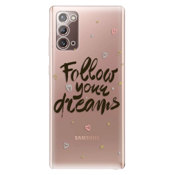 Odolné silikonové pouzdro iSaprio - Follow Your Dreams - black - Samsung Galaxy Note 20