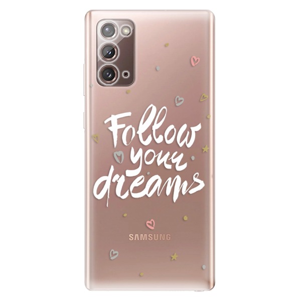 Odolné silikonové pouzdro iSaprio - Follow Your Dreams - white - Samsung Galaxy Note 20
