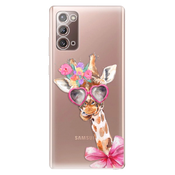 Odolné silikonové pouzdro iSaprio - Lady Giraffe na mobil Samsung Galaxy Note 20 (Odolný silikonový kryt, obal, pouzdro iSaprio - Lady Giraffe na mobilní telefon Samsung Galaxy Note 20)