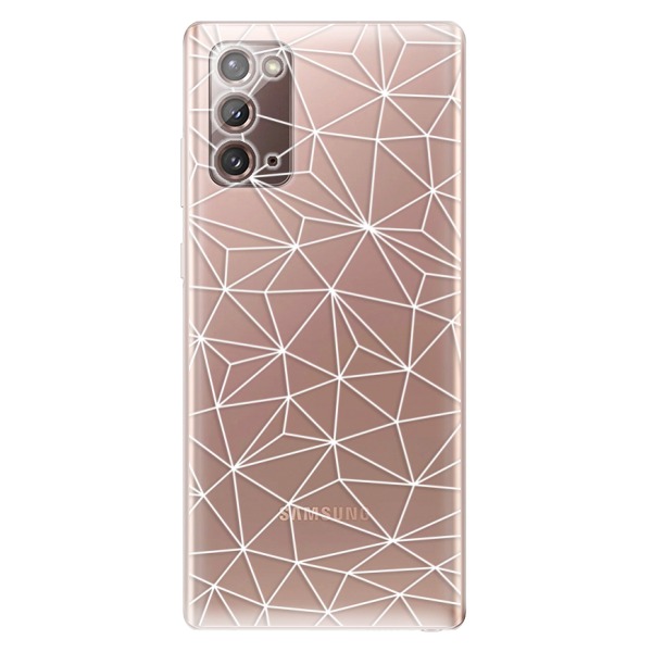 Odolné silikonové pouzdro iSaprio - Abstract Triangles 03 - white - Samsung Galaxy Note 20
