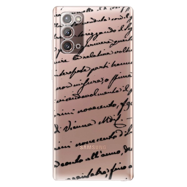 Odolné silikonové pouzdro iSaprio - Handwriting 01 - black - Samsung Galaxy Note 20