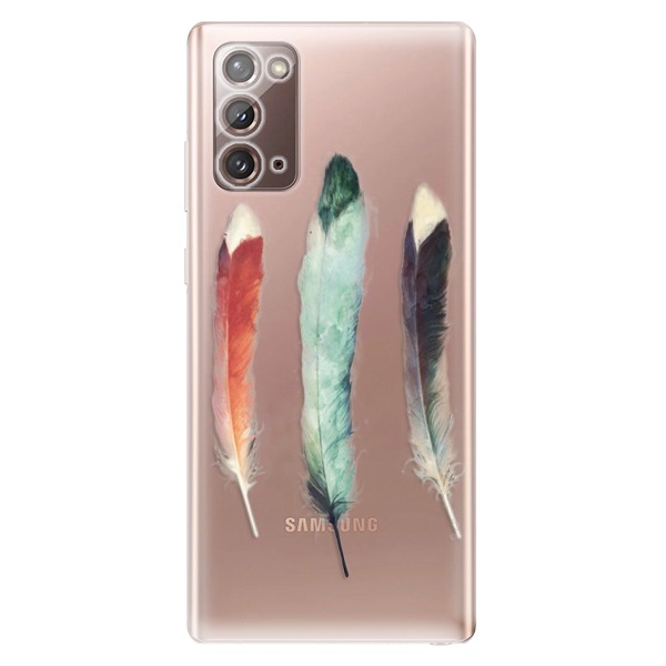 Odolné silikonové pouzdro iSaprio - Three Feathers - Samsung Galaxy Note 20