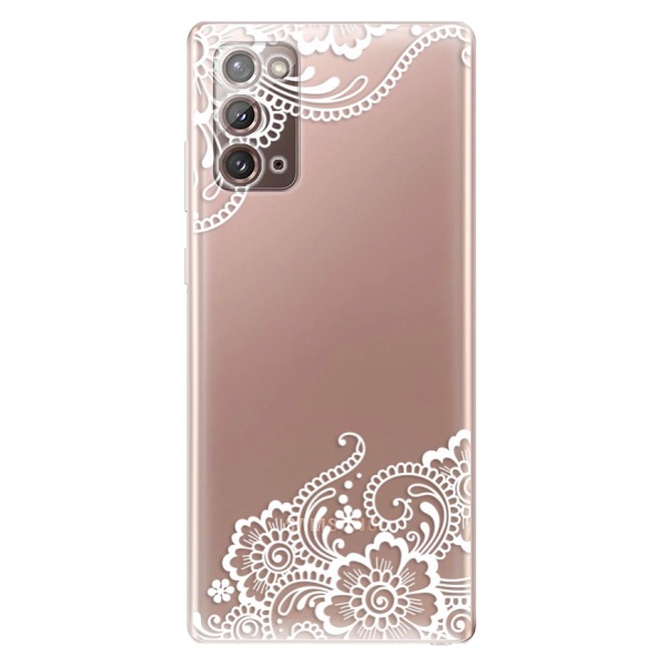 Odolné silikonové pouzdro iSaprio - White Lace 02 na mobil Samsung Galaxy Note 20 (Odolný silikonový kryt, obal, pouzdro iSaprio - White Lace 02 na mobilní telefon Samsung Galaxy Note 20)
