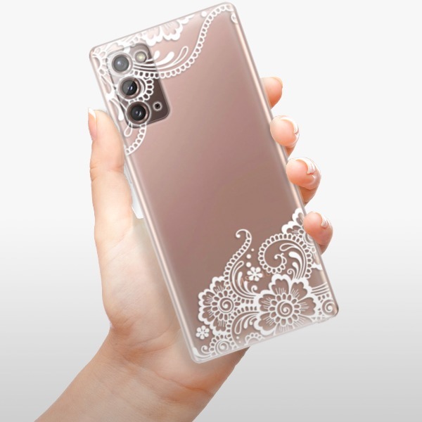 Silikonové pouzdro iSaprio - Samsung Galaxy Note 20 - White Lace 02