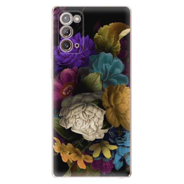 Odolné silikonové pouzdro iSaprio - Dark Flowers - Samsung Galaxy Note 20